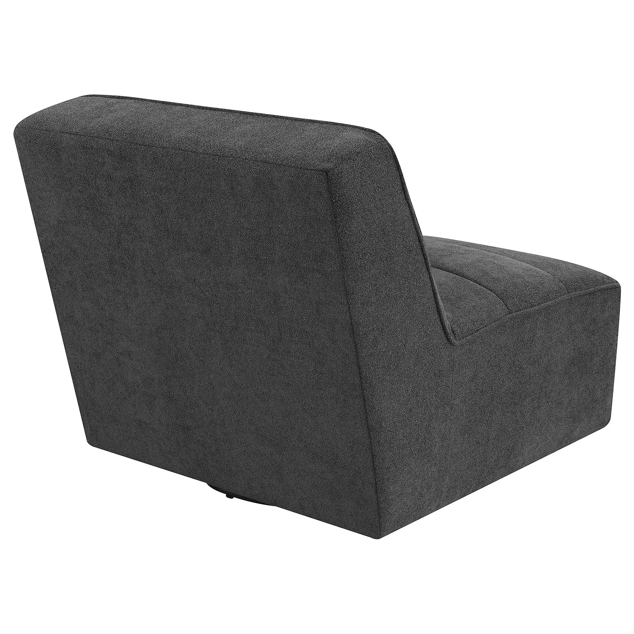 Cobie Upholstered Armless Swivel Chair Dark Charcoal by Unique Piece Furniture