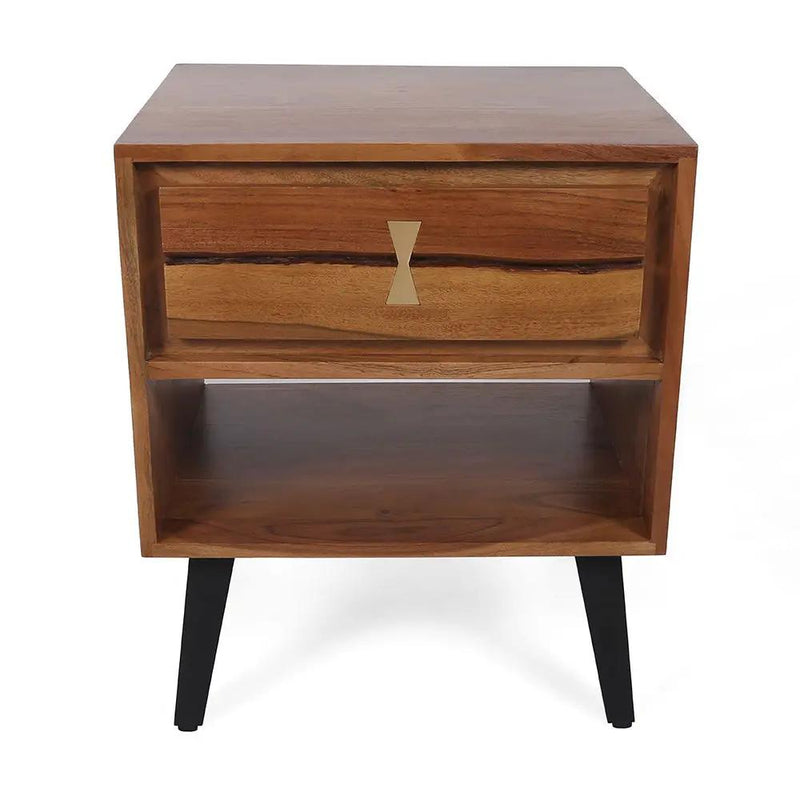 Asther - Bedside Table - Natural Wood / Brown by Unique Piece Furniture