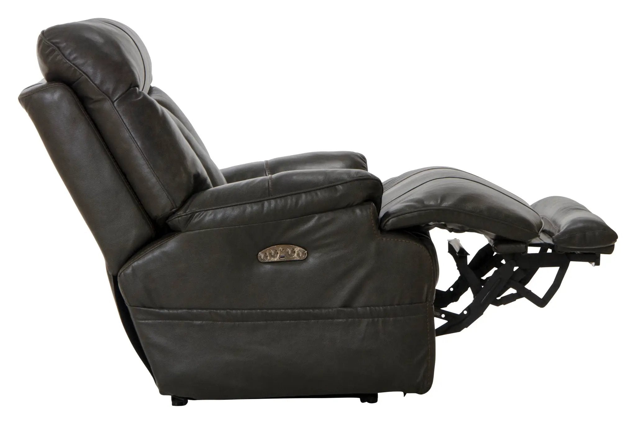 Naples - Power Lay Flat Recliner With Extended Ottoman - Chocolate by Unique Piece Furniture