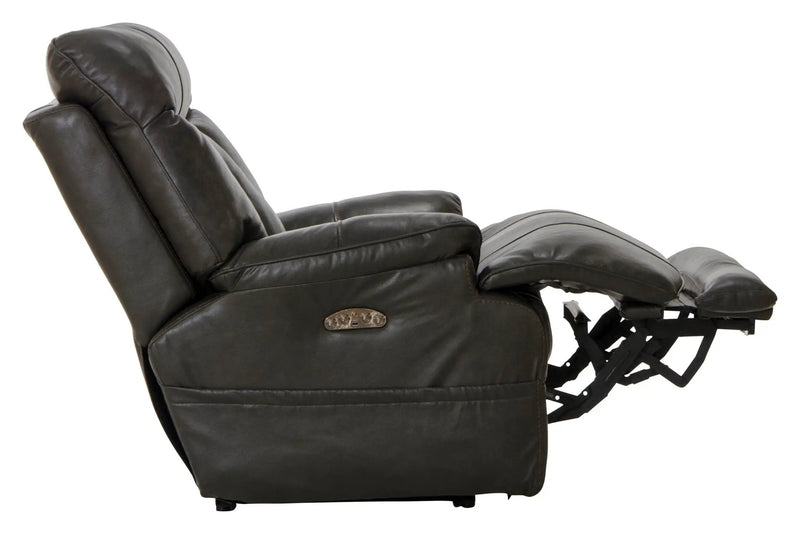 Naples - Power Lay Flat Recliner With Extended Ottoman - Chocolate by Unique Piece Furniture