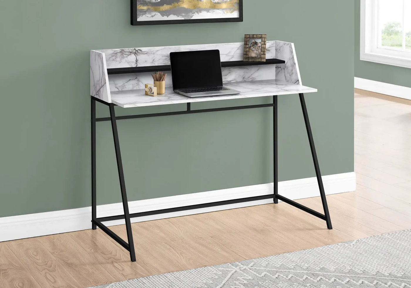 Computer Desk For Home Office Laptop, Storage Shelves, Contemporary & Modern by Unique Piece Furniture