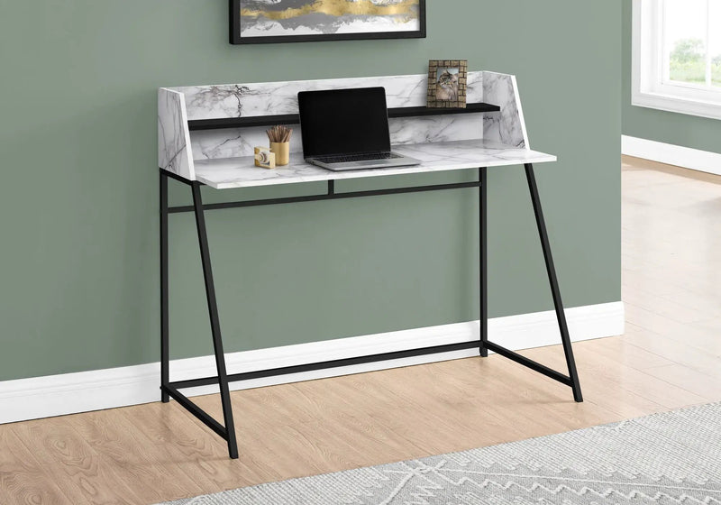 Computer Desk for Home Office Laptop with Storage Shelves, Contemporary & Modern by HouseOfZazla