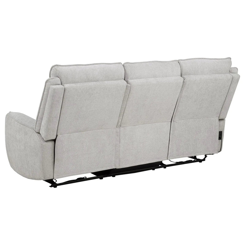 Sylmar Chenille Upholstered Power Reclining Sofa Dove Grey by Unique Piece Furniture
