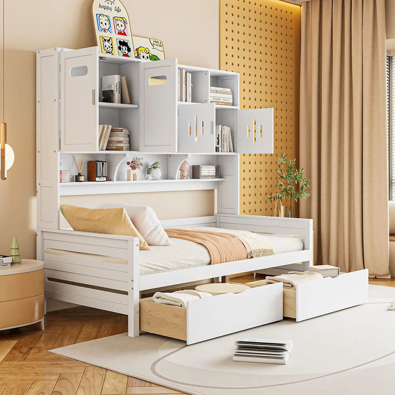 Daybed With All-In-One Cabinet And Shelf by HouseOfZazla
