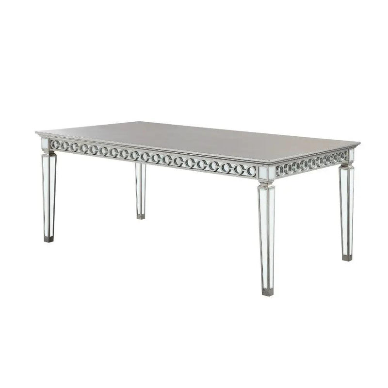 Varian - Dining Table - Mirrored & Antique Platinum by Unique Piece Furniture