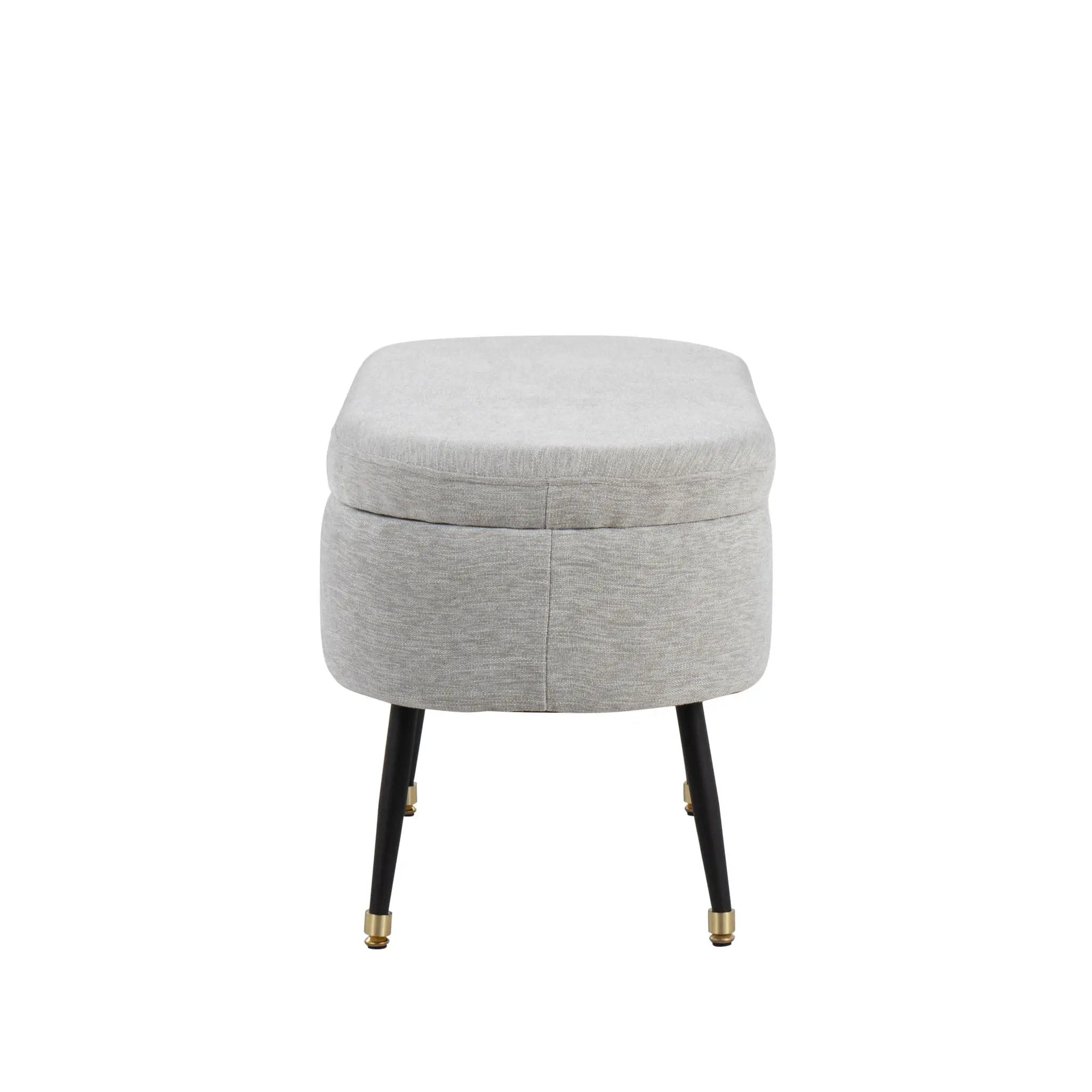Harvey - Contemporary Storage Bench - Black / Light Gray by HouseOfZazla