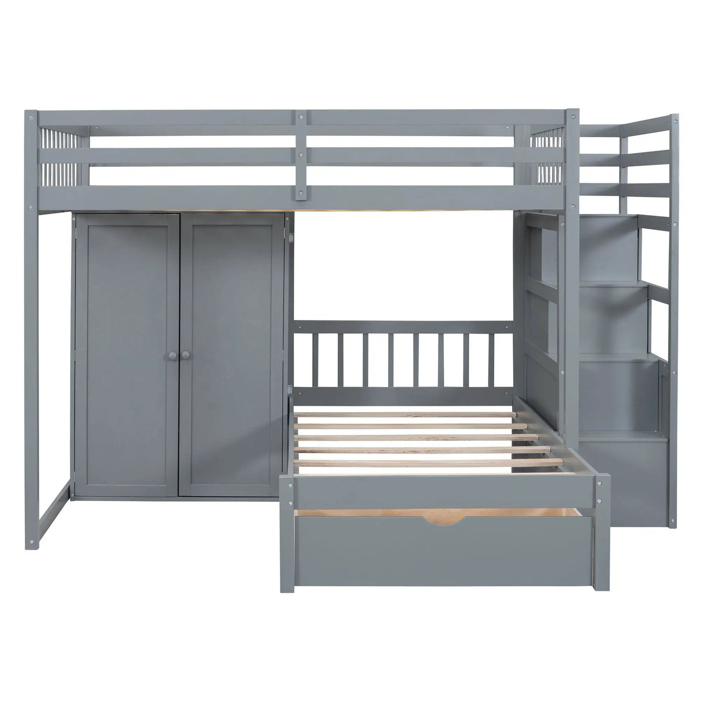 Bunk Bed With Wardrobe, Drawers by Unique Piece Furniture