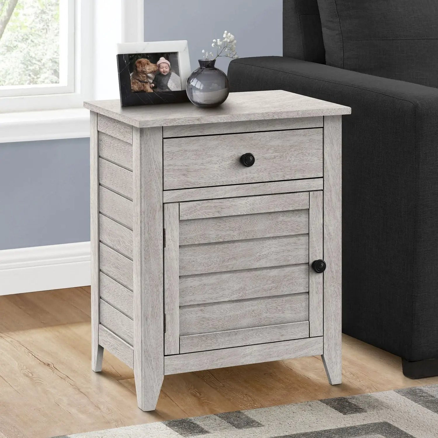 Accent Nightstand, Storage Drawer, Transitional by Unique Piece Furniture