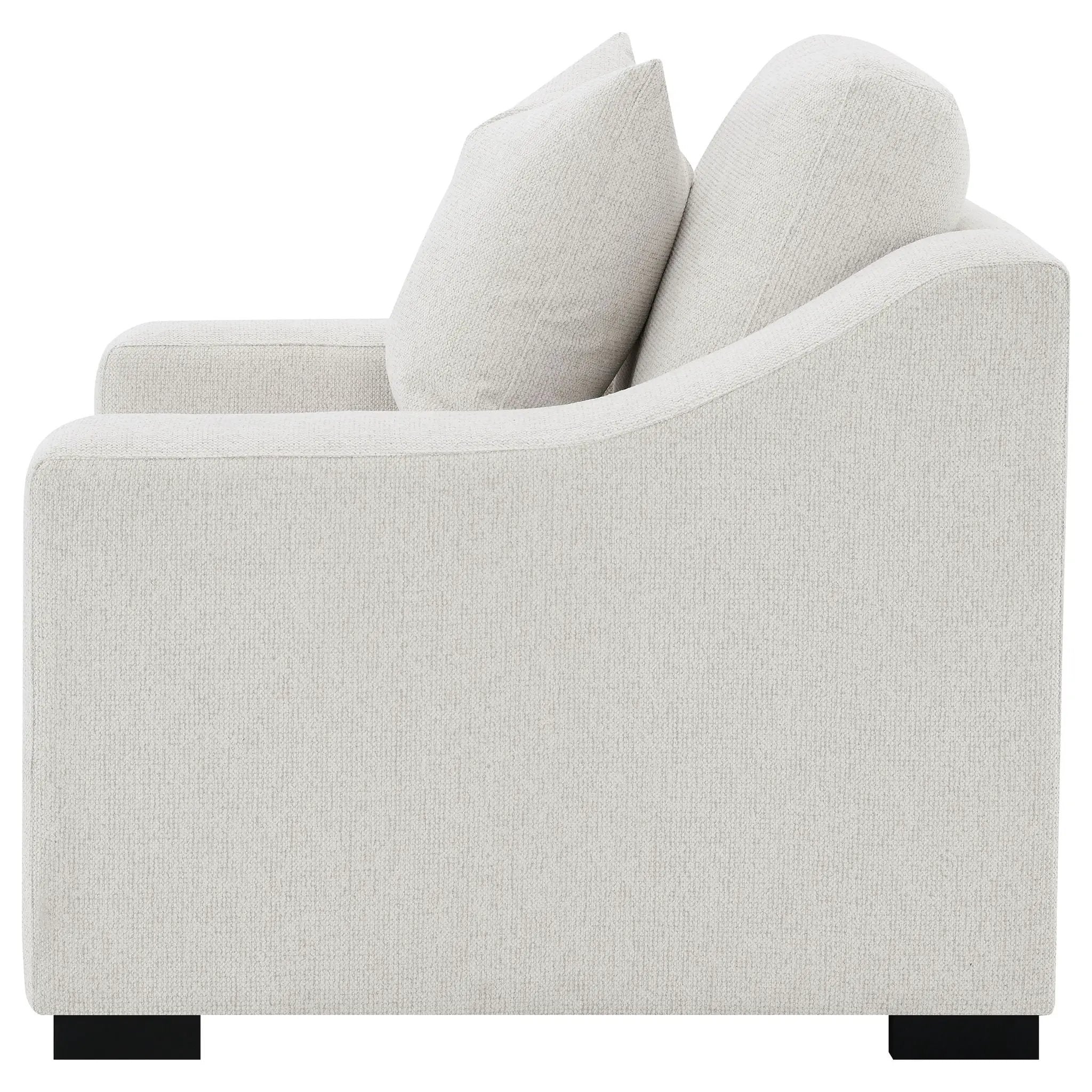 Ashlyn Fabric Upholstered Track Arm Accent Chair Sand by Unique Piece Furniture