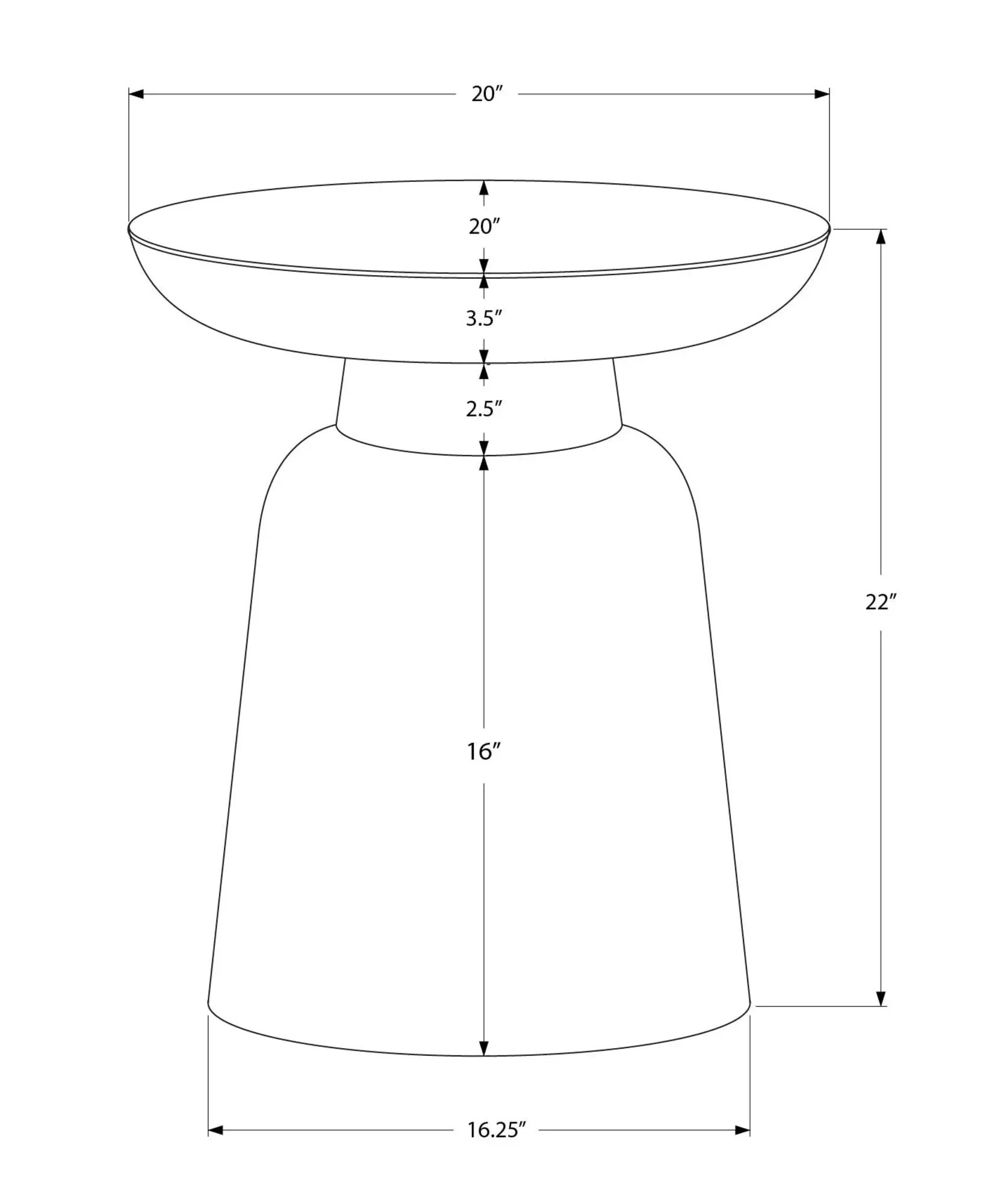 Drum Accent Side Table, Hammered Texture by HouseOfZazla