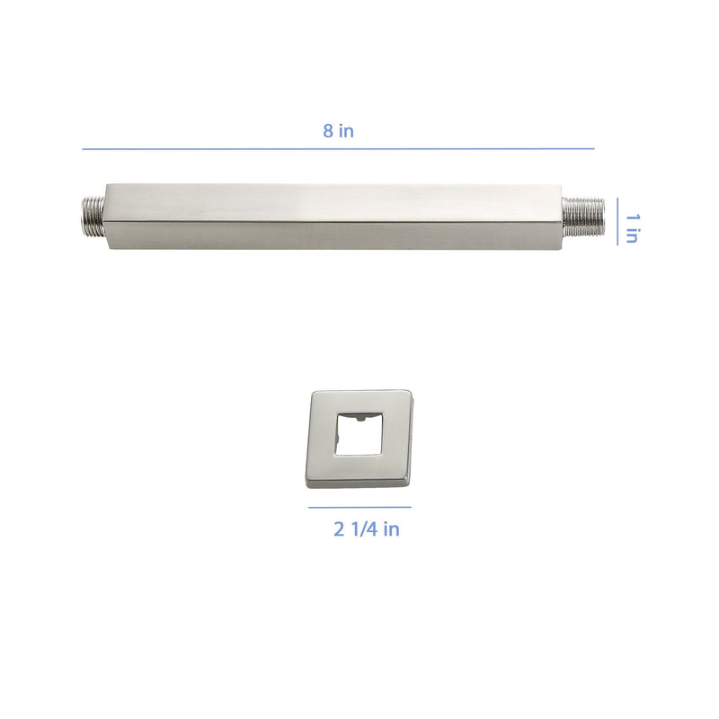 Premium 8" Ceiling Mounted Shower Arm With Flange by HouseOfZazla