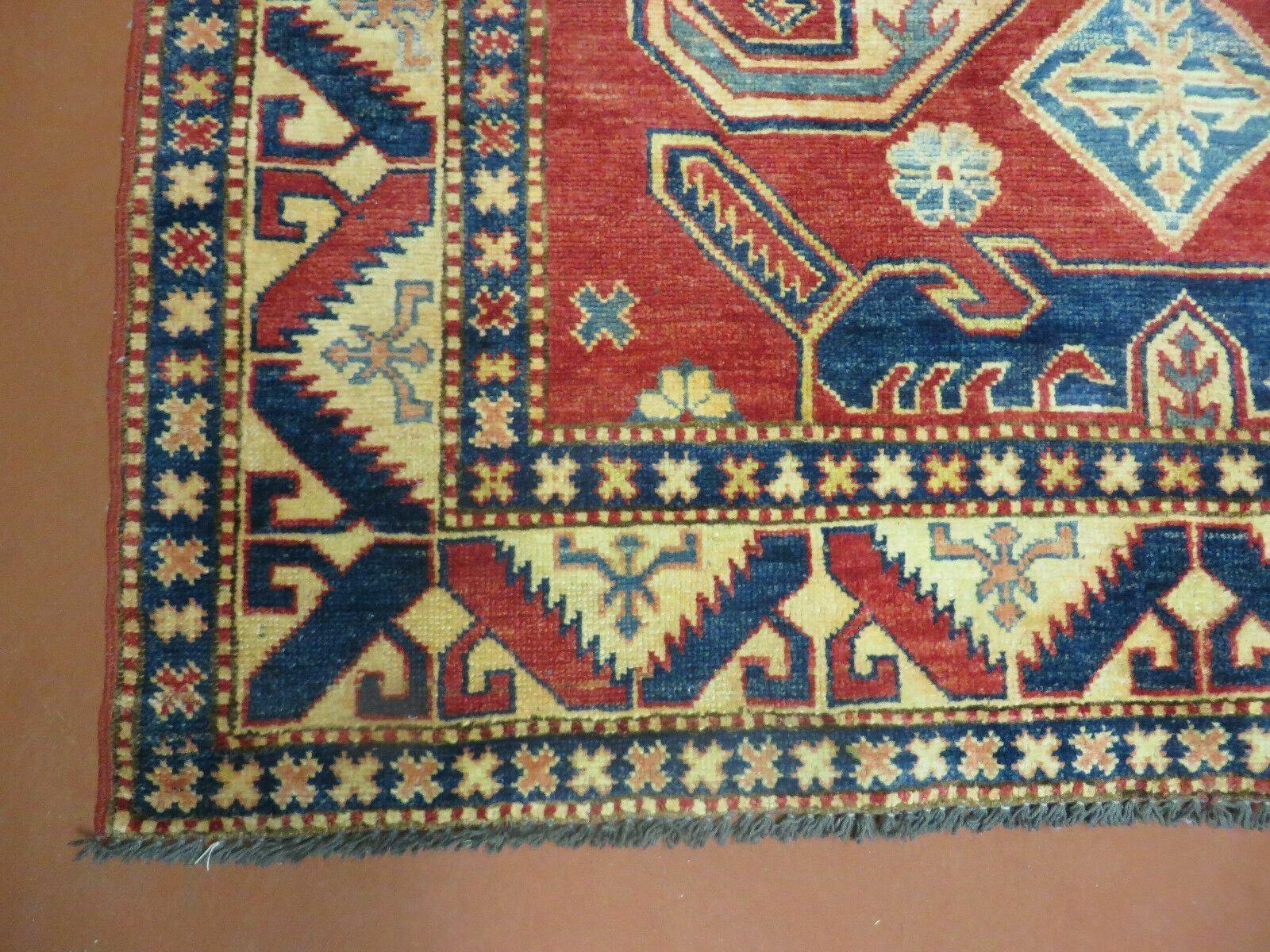 4' X 6' Vintage Handmade Turkish Kazak Pattern Wool Rug Carpet Nice by Jewel Rugs