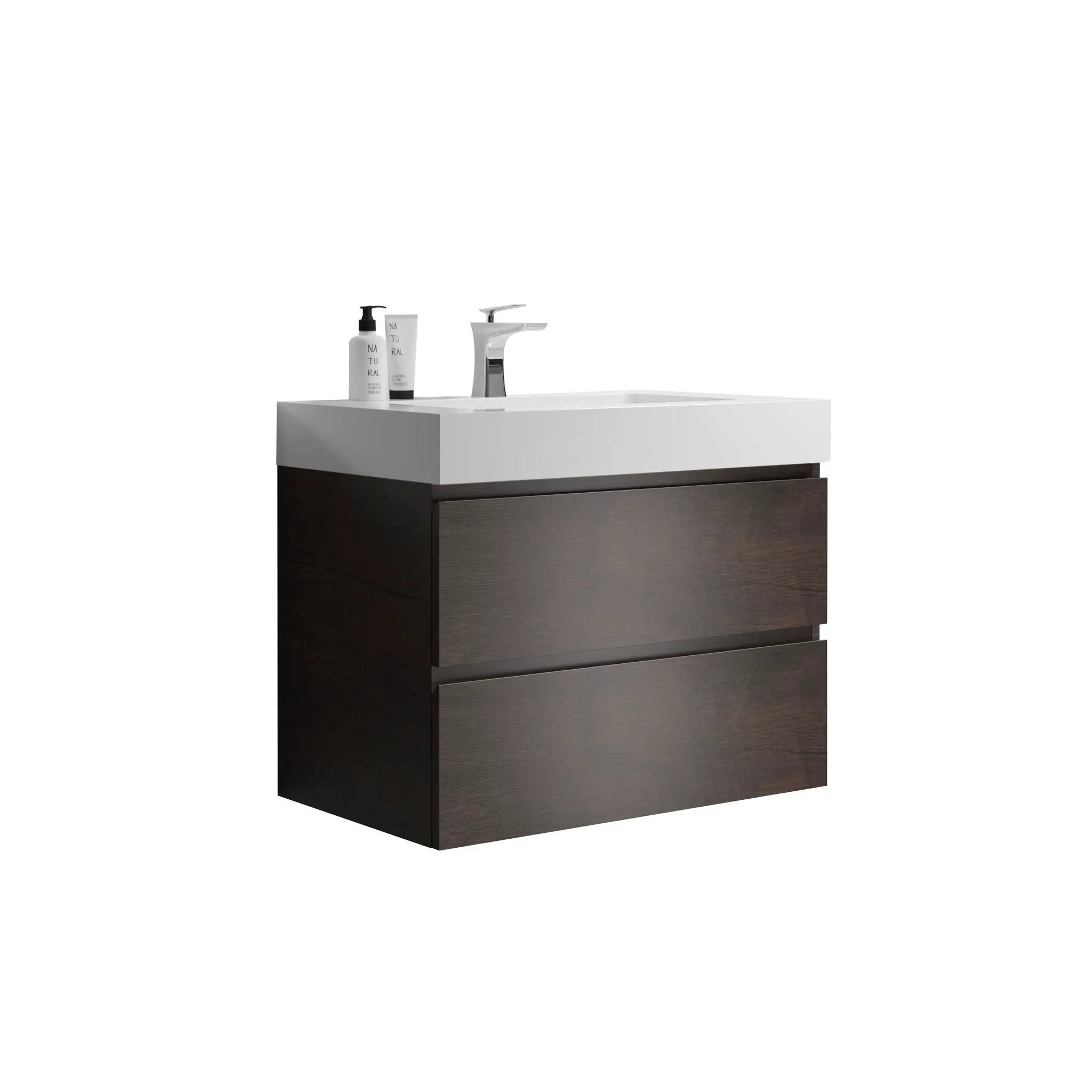 Alice - Bathroom Vanity Wall Mounted With Sink, Large Storage Floating Bathroom Vanity For Modern Bathroom, One-Piece Sink Basin Without Drain And Faucet by HouseOfZazla