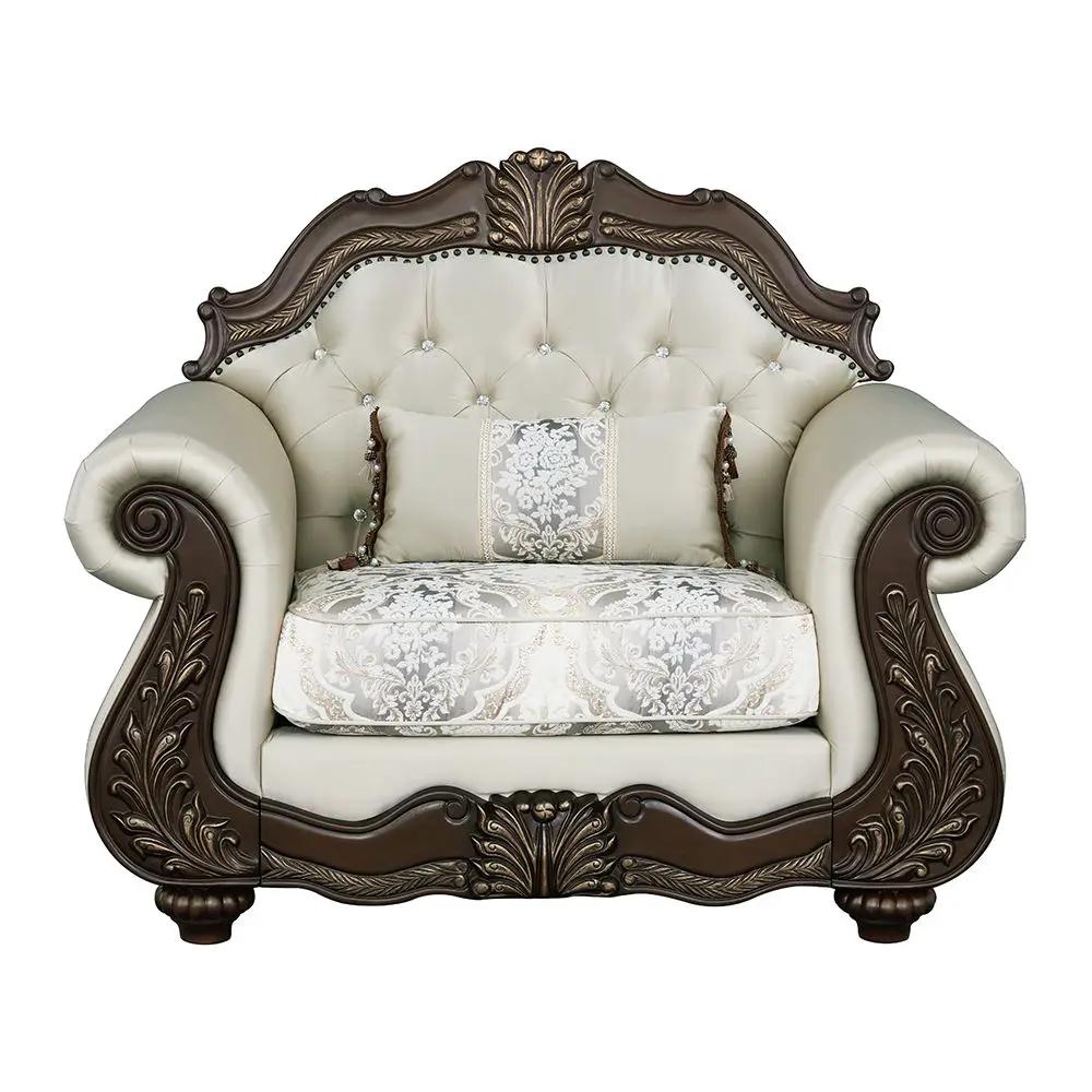 Pierce - Chair With Pillow - Beige Fabric & Cherry by Unique Piece Furniture