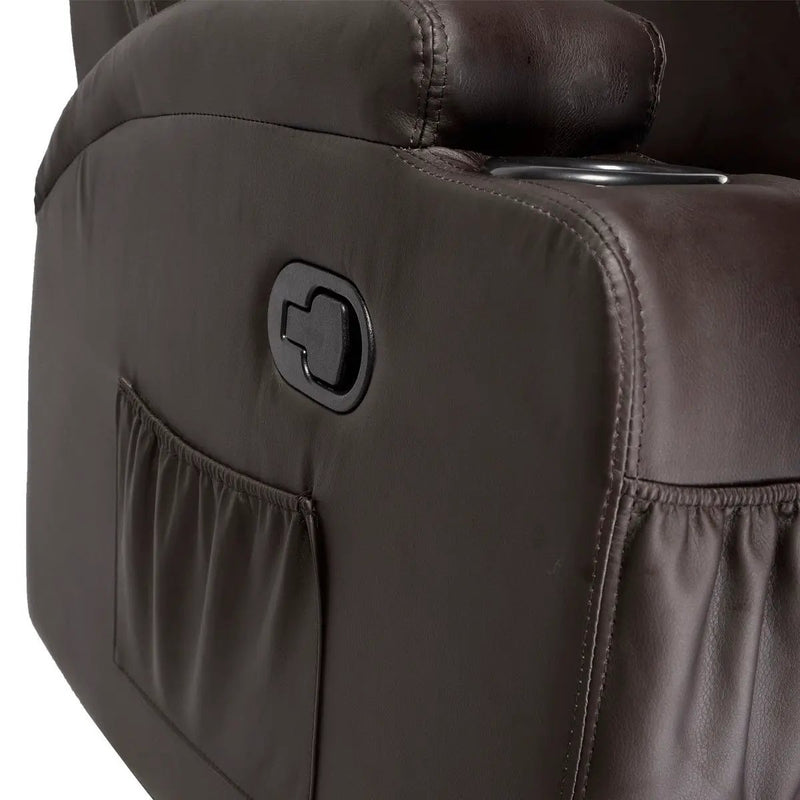 Ergonomic Heated Massage Recliner Sofa Chair Deluxe Lounge Executive w/ Control-brown by DirectDeals