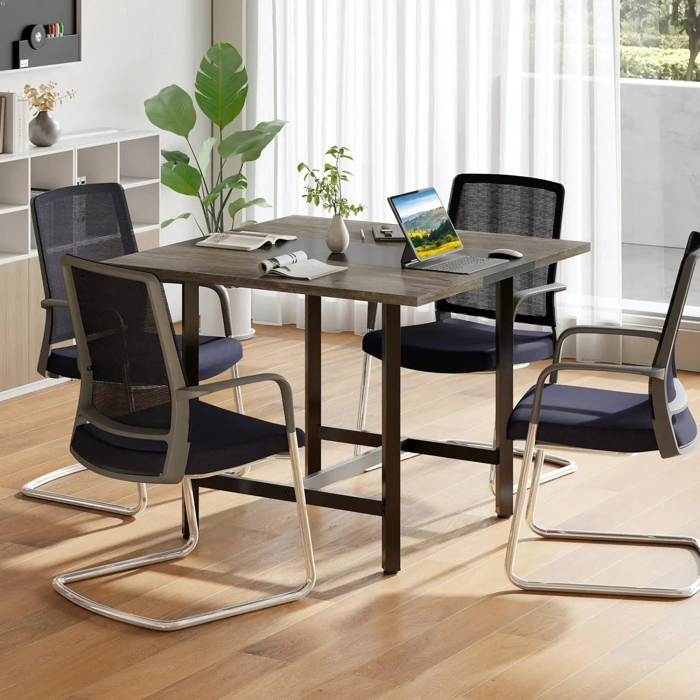 39.5" Square Conference Table with Thickened Tabletop by DirectDeals