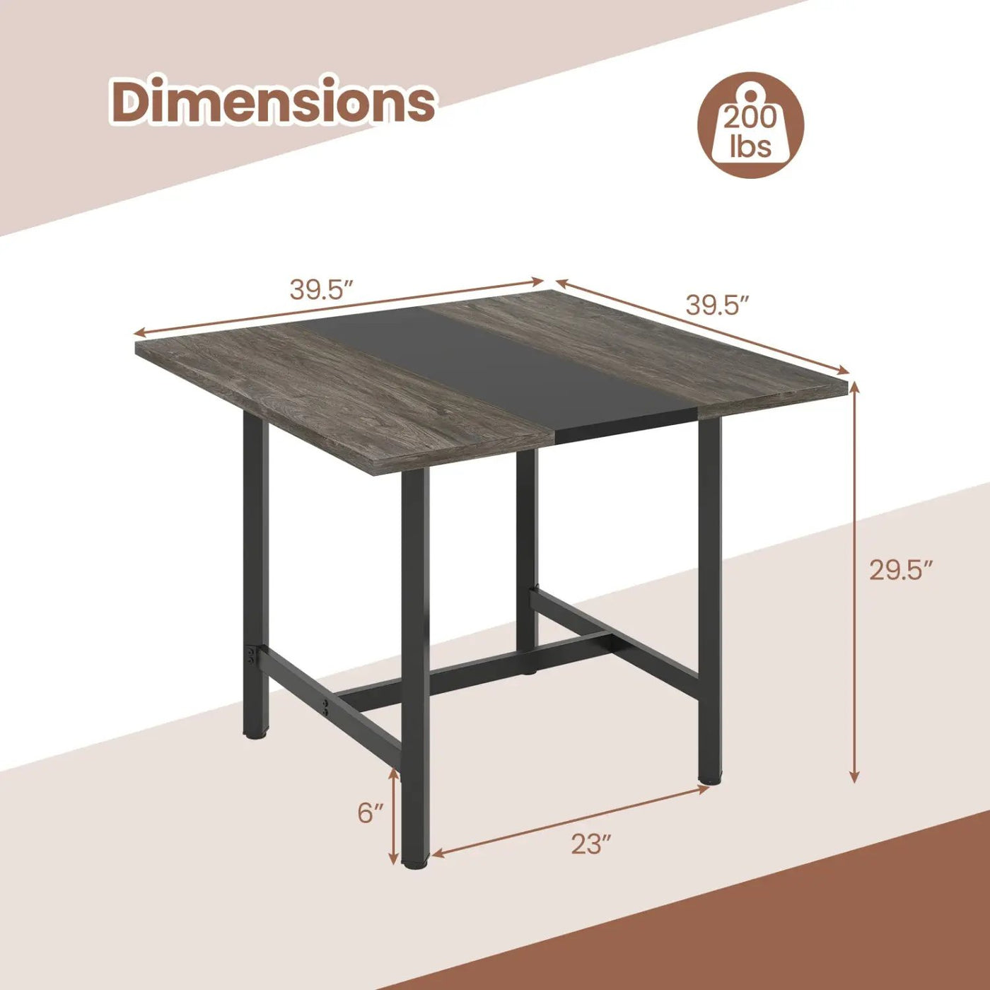 39.5" Square Conference Table with Thickened Tabletop by DirectDeals