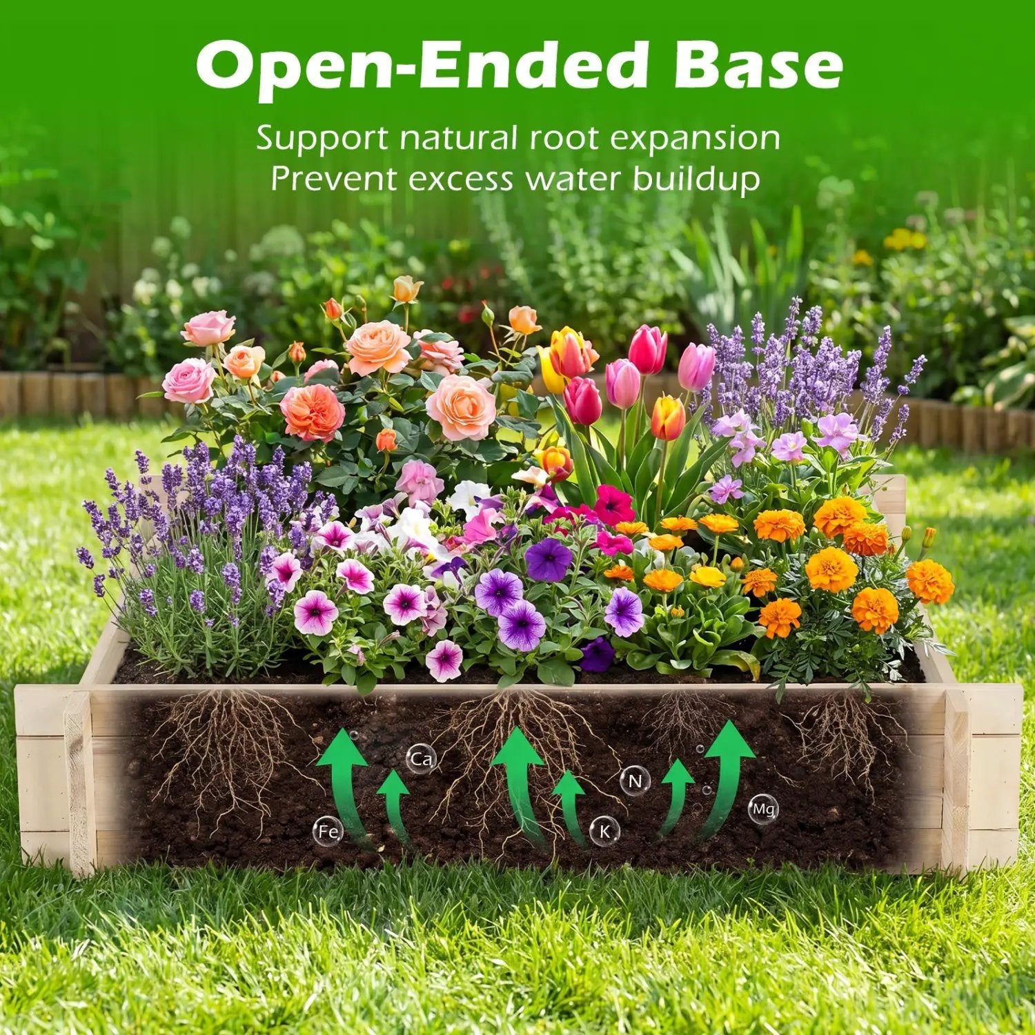 39.5" x 39.5" Square Wooden Raised Garden Bed by DirectDeals