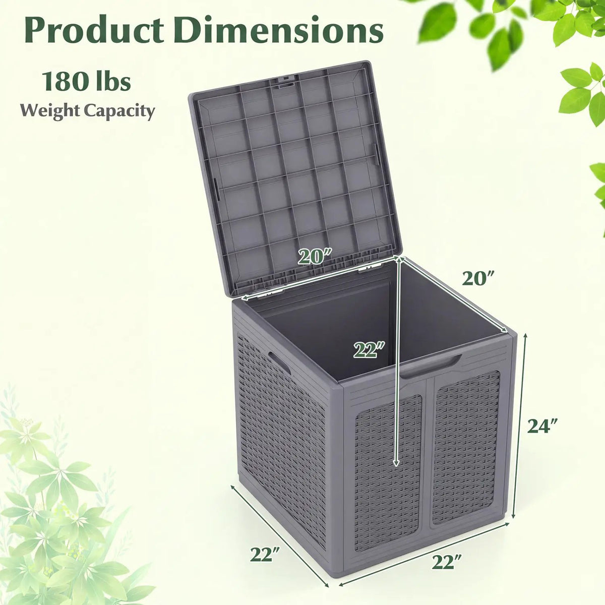 39 Gallon Deck Box with Lockable Lid - Weatherproof Storage, photo 5 of 24