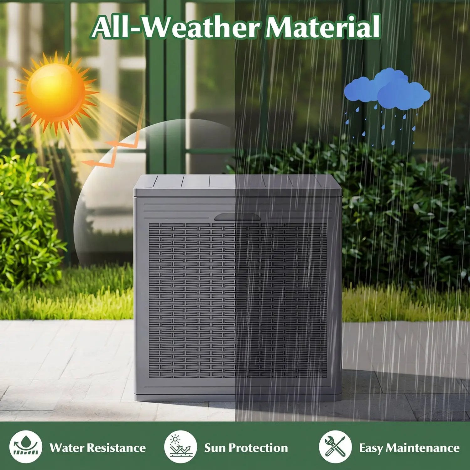 39 Gallon Deck Box with Lockable Lid - Weatherproof Storage by DirectDeals