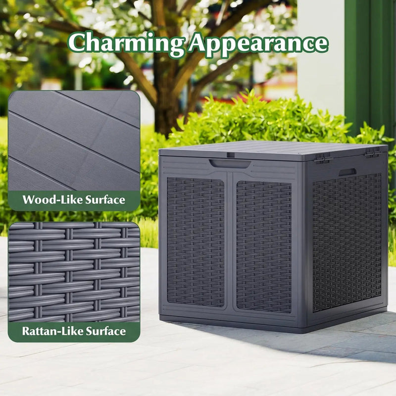39 Gallon Deck Box with Lockable Lid - Weatherproof Storage by DirectDeals