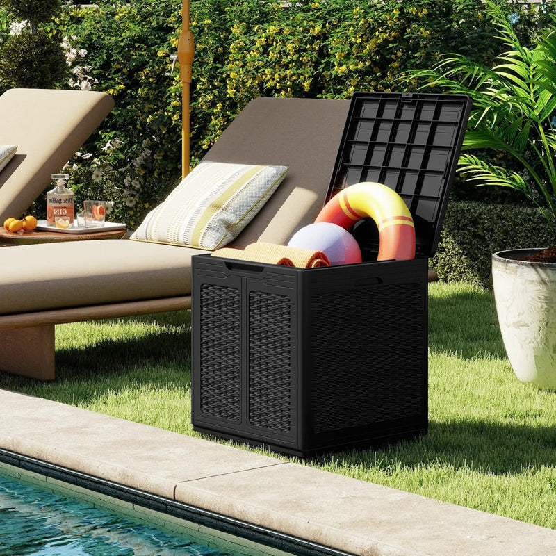 39 Gallon Deck Box with Lockable Lid - Weatherproof Storage by DirectDeals