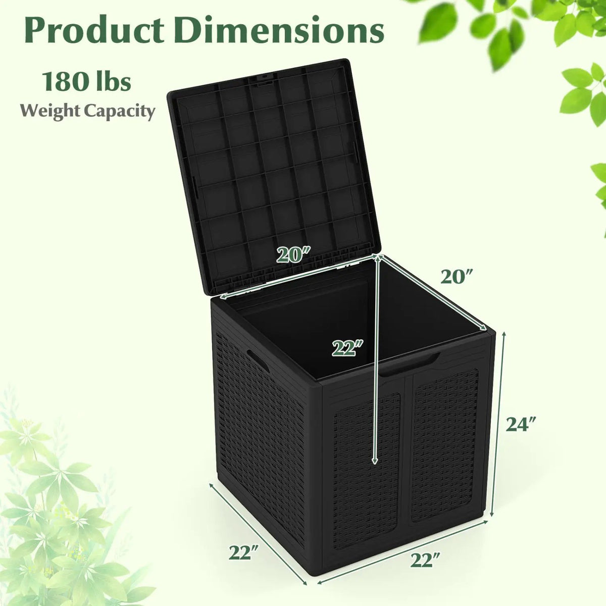 39 Gallon Deck Box with Lockable Lid - Weatherproof Storage, photo 21 of 24