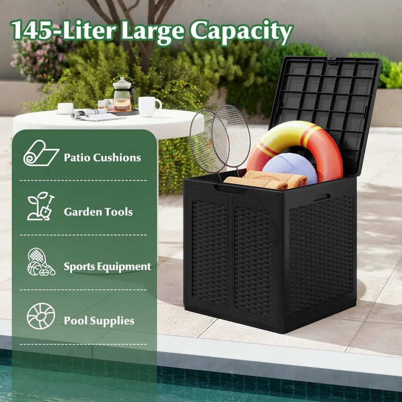 39 Gallon Deck Box with Lockable Lid - Weatherproof Storage by DirectDeals