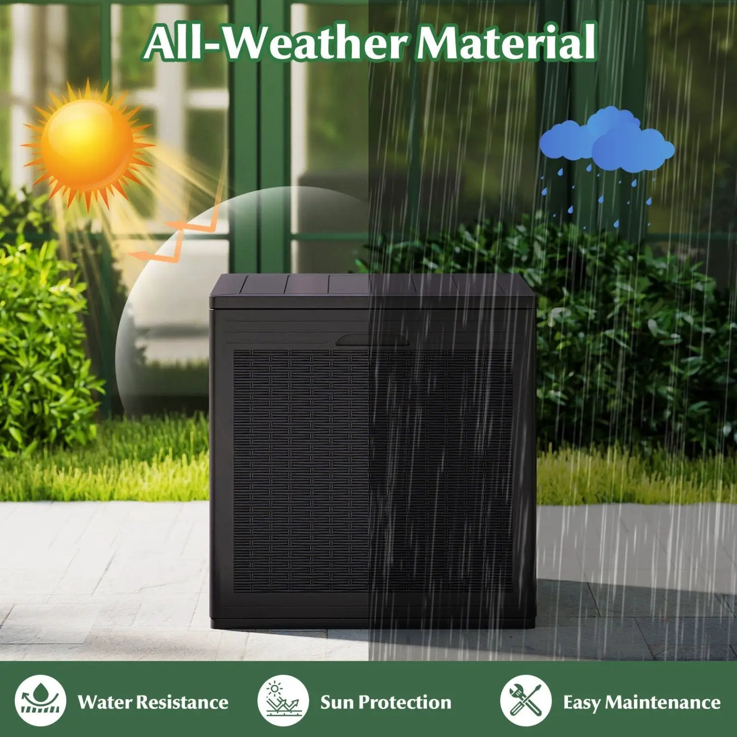 39 Gallon Deck Box with Lockable Lid - Weatherproof Storage by DirectDeals