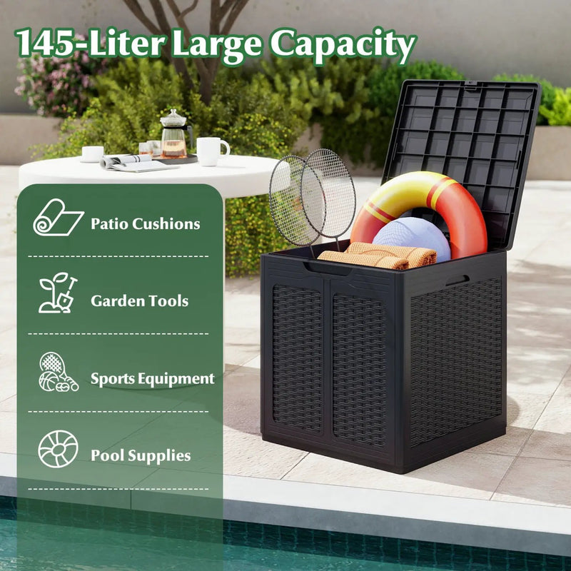 39 Gallon Deck Box with Lockable Lid - Weatherproof Storage by DirectDeals