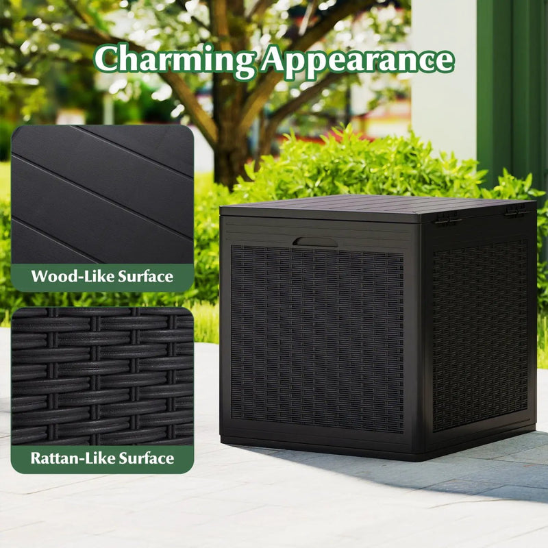 39 Gallon Deck Box with Lockable Lid - Weatherproof Storage by DirectDeals
