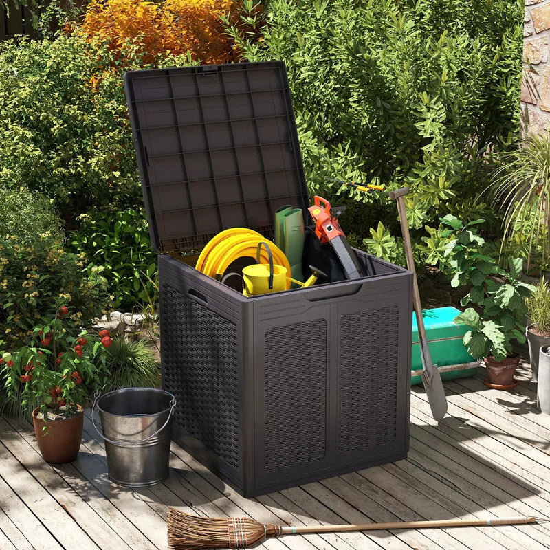 39 Gallon Deck Box with Lockable Lid - Weatherproof Storage by DirectDeals