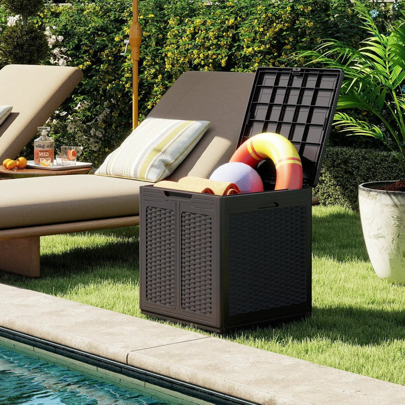 39 Gallon Deck Box with Lockable Lid - Weatherproof Storage by DirectDeals