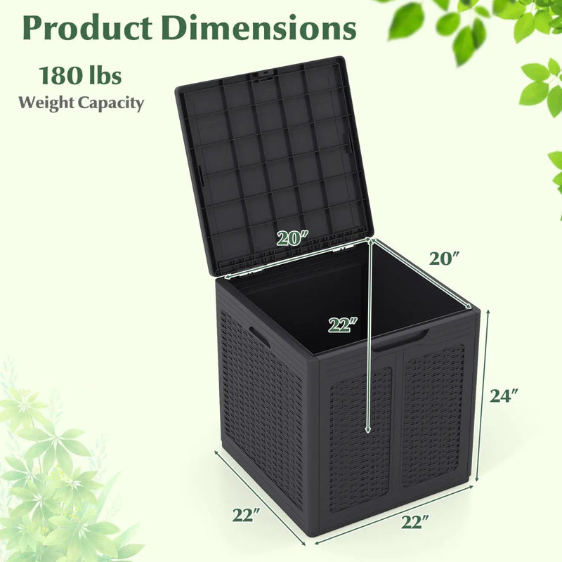 39 Gallon Deck Box with Lockable Lid - Weatherproof Storage by DirectDeals