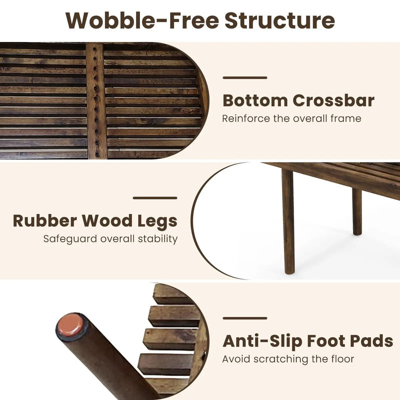 39 Inch Coffee Table with Slatted Tabletop for Living Room & Reception Room by DirectDeals