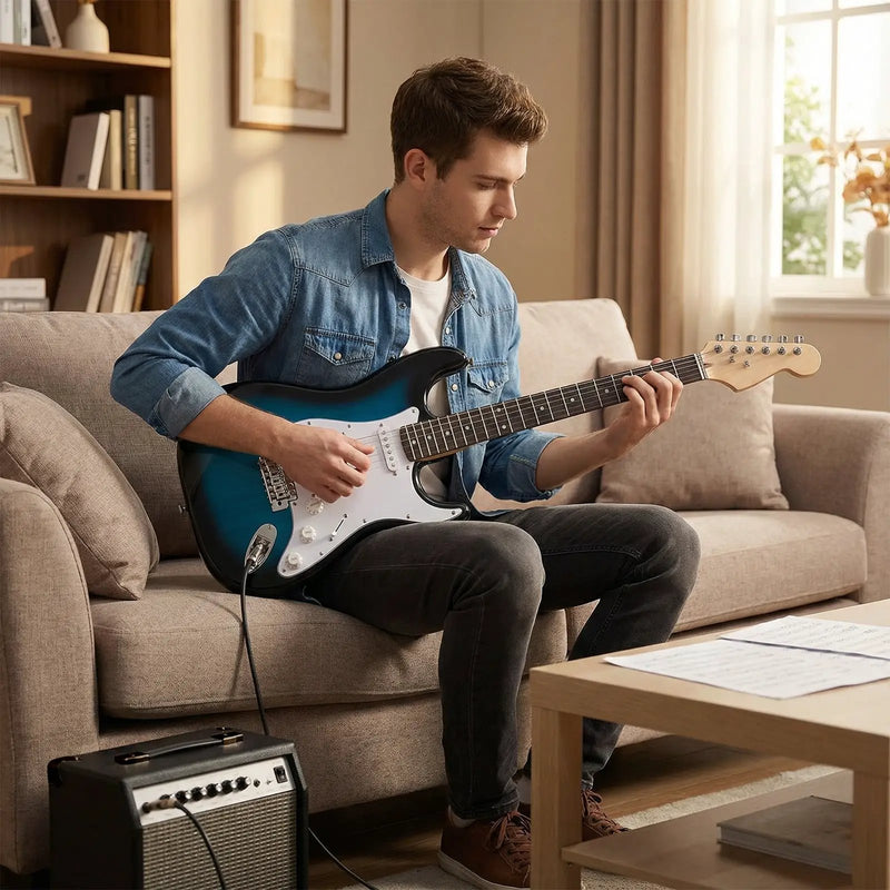 39 Inch Full Size Electric Guitar Beginner Kit with Amplifier for Starter by DirectDeals