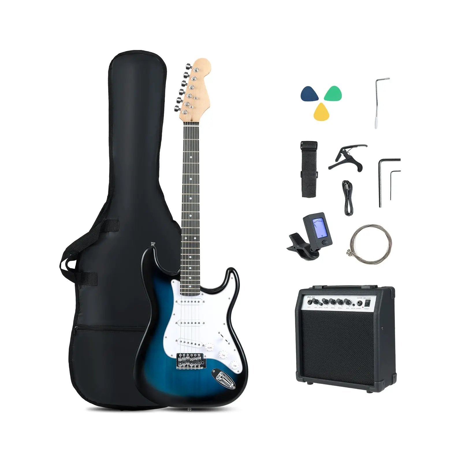 39 Inch Full Size Electric Guitar Beginner Kit with Amplifier for Starter by DirectDeals