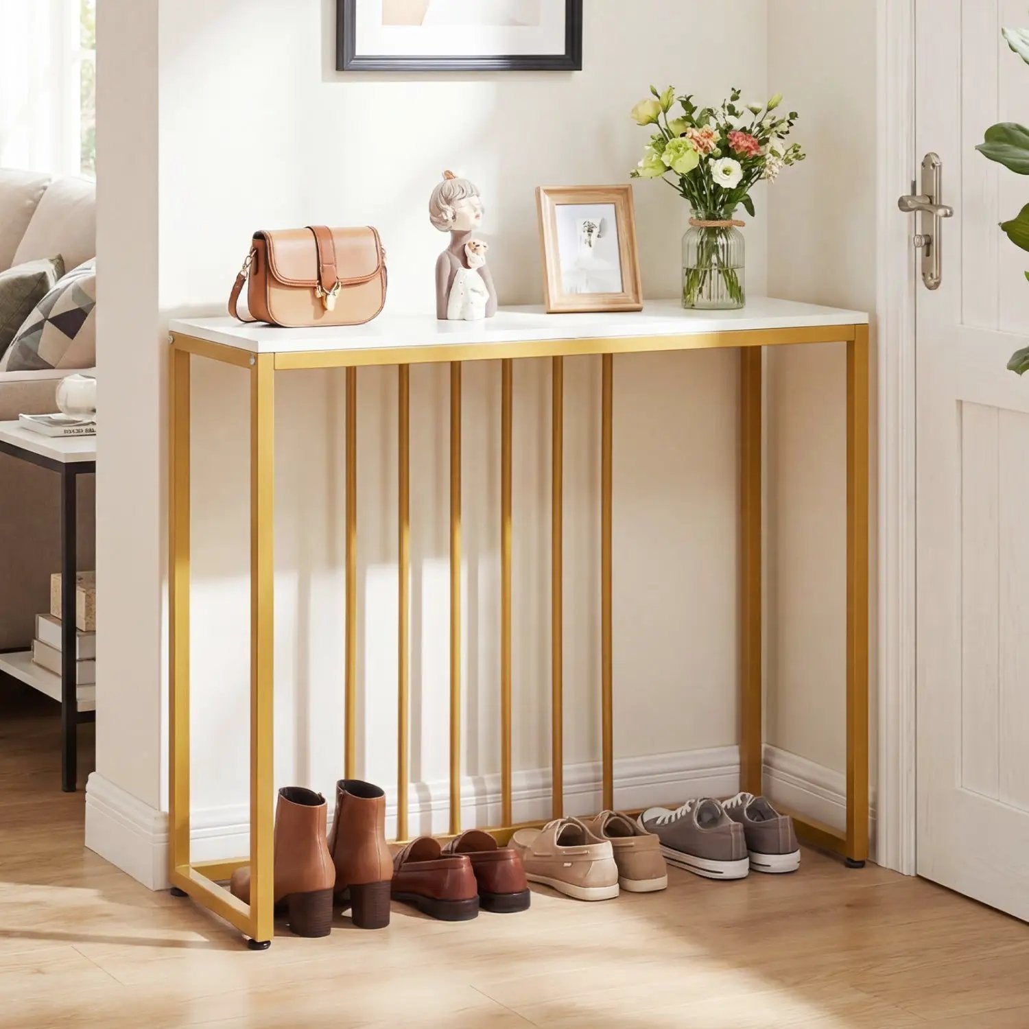 39"Modern Console Table with Built-in Charging Station by DirectDeals
