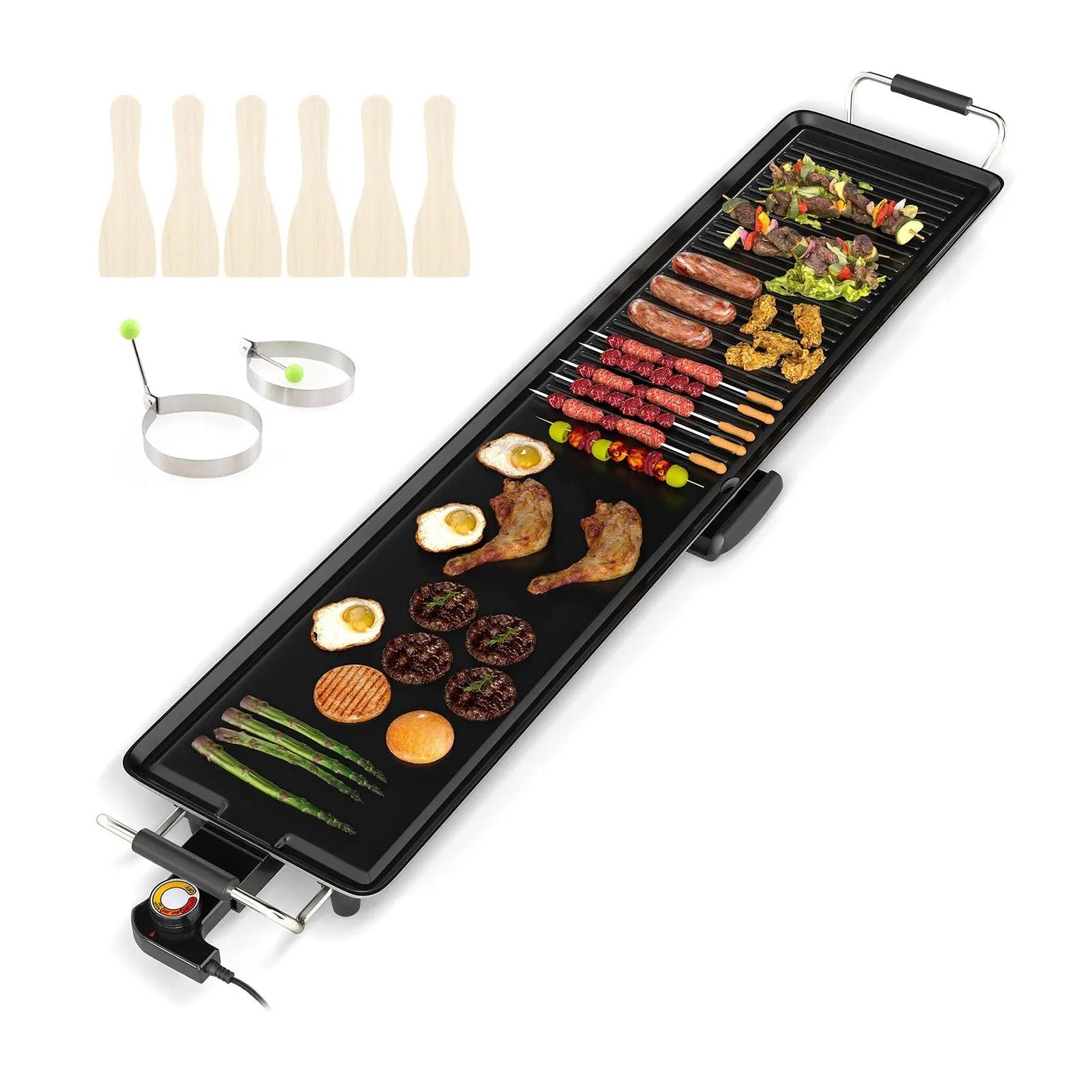 39.5 Inch Extra Large Electric Griddle with 2 Cooking Surface and Adjustable Temperatures by DirectDeals