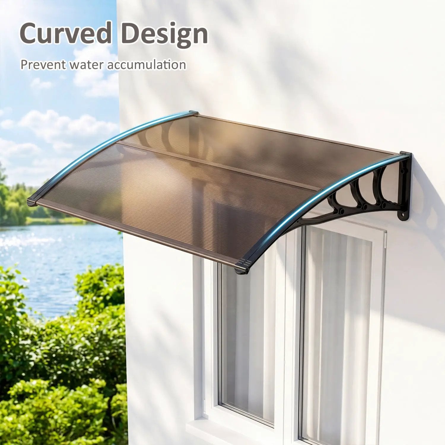 Door Awning 39x30 Inch Polycarbonate Window Canopy by DirectDeals