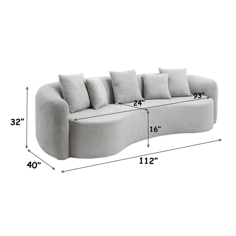 Barasa - Oversize Sofa With 5 Pillows - Gray by Unique Piece Furniture