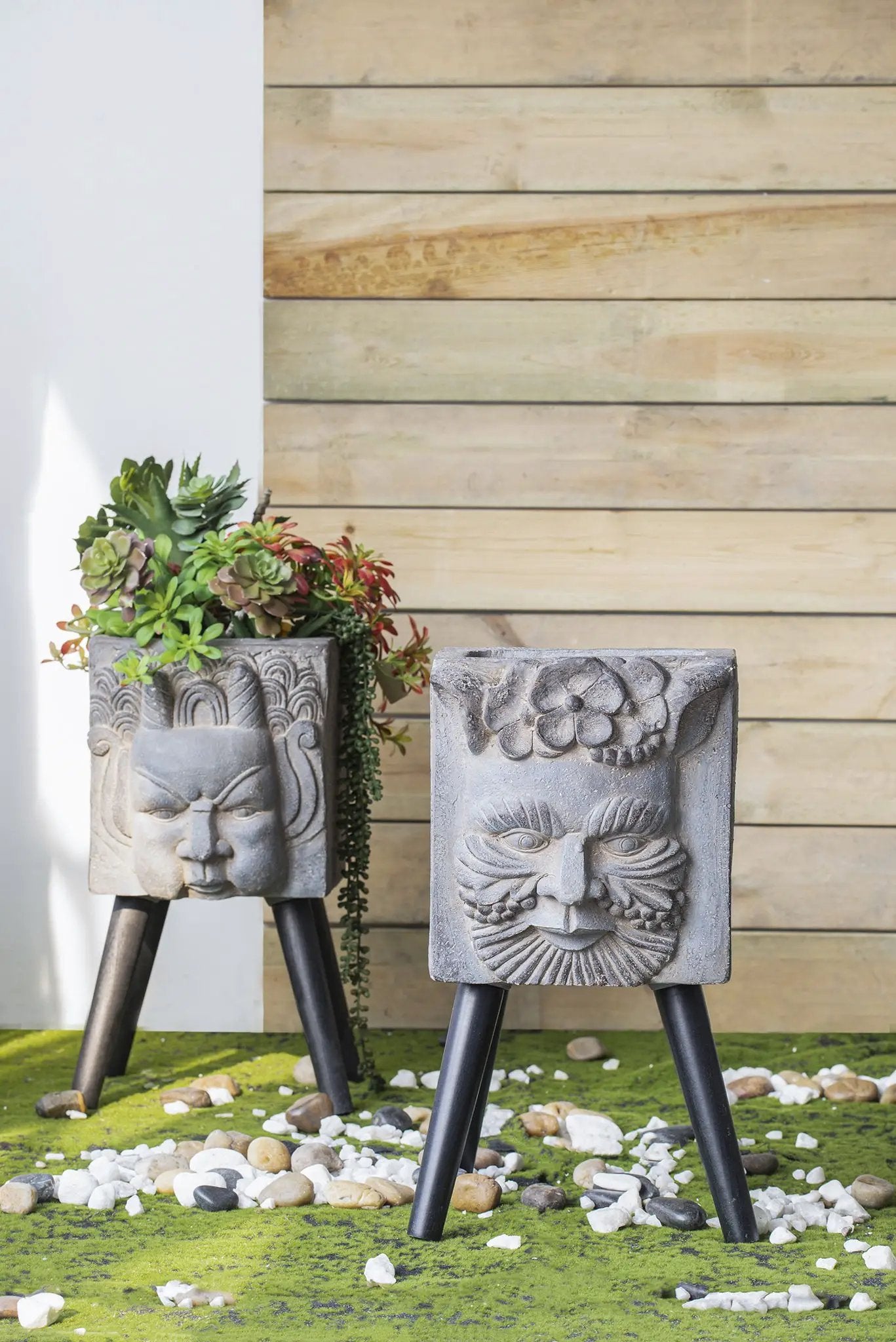 Greek God Statue Planter With Legs - Gray by HouseOfZazla