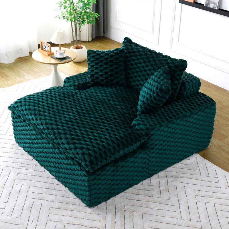 Comfort Bearing Sofa With 2 Pillows And 1 Backrest - Green by Unique Piece Furniture