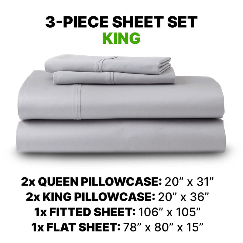 Sheet Set Luxurious Supima Cotton & TENCEL Blend with GhostGrip Bands by HouseOfZazla