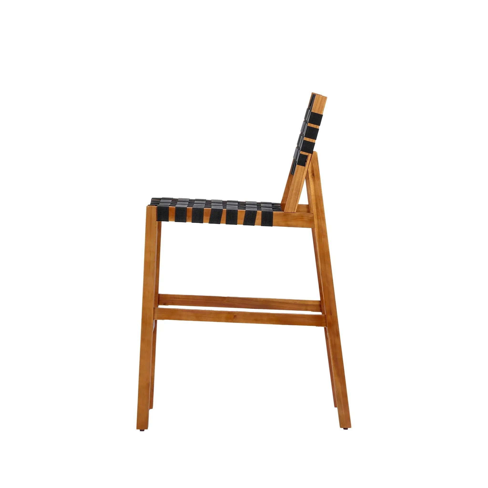 30.5 Inch Seat Height Outdoor Acacia Solid Wood Patio Side Chair by HouseOfZazla
