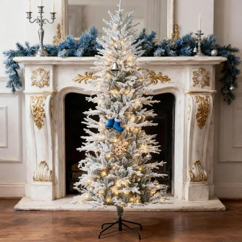 Christmas Trees with Snow Branches - Pre Lit Artificial Flocked by HouseOfZazla