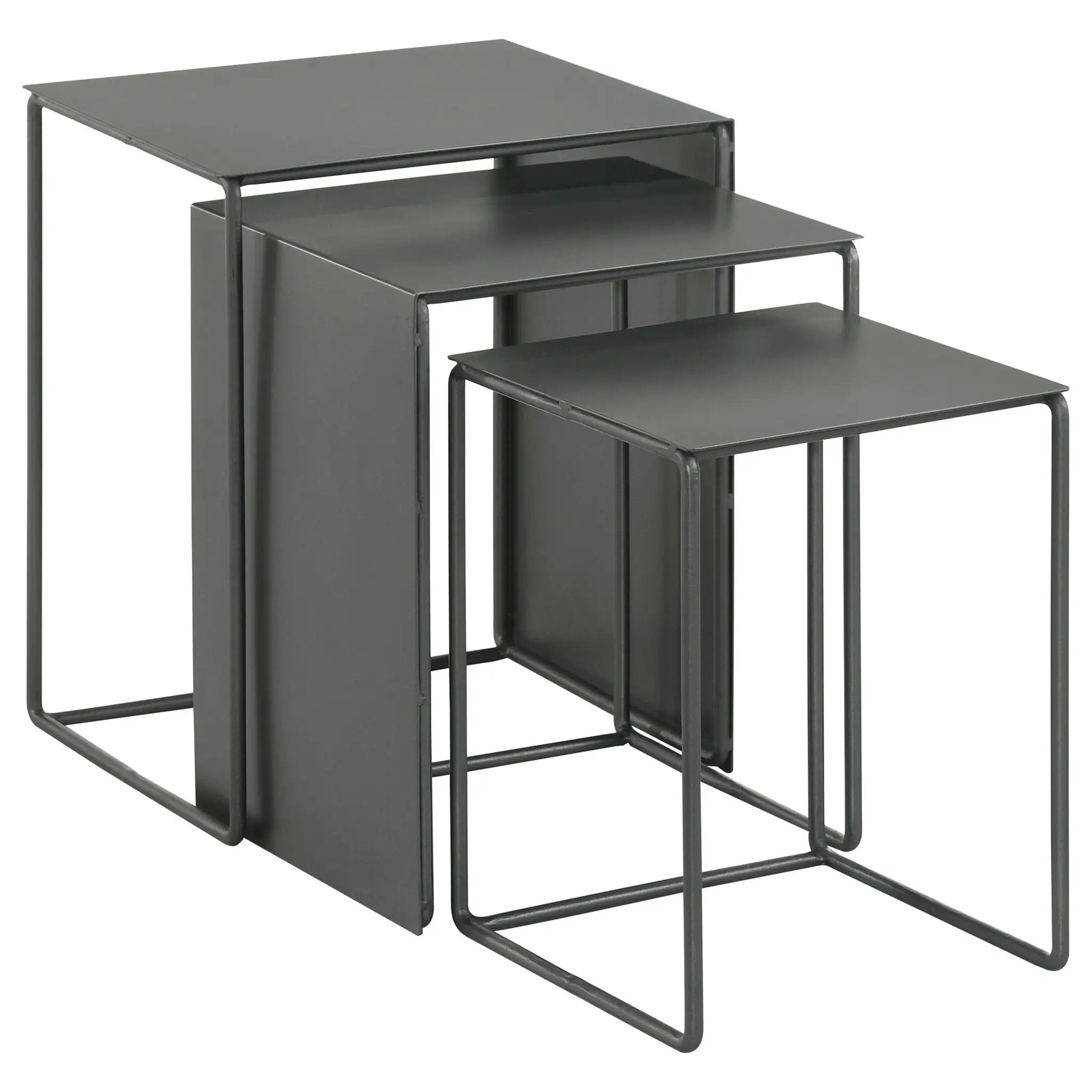 Vestal - 3 Piece Rectangular Nesting Table Set - Gray by HouseOfZazla