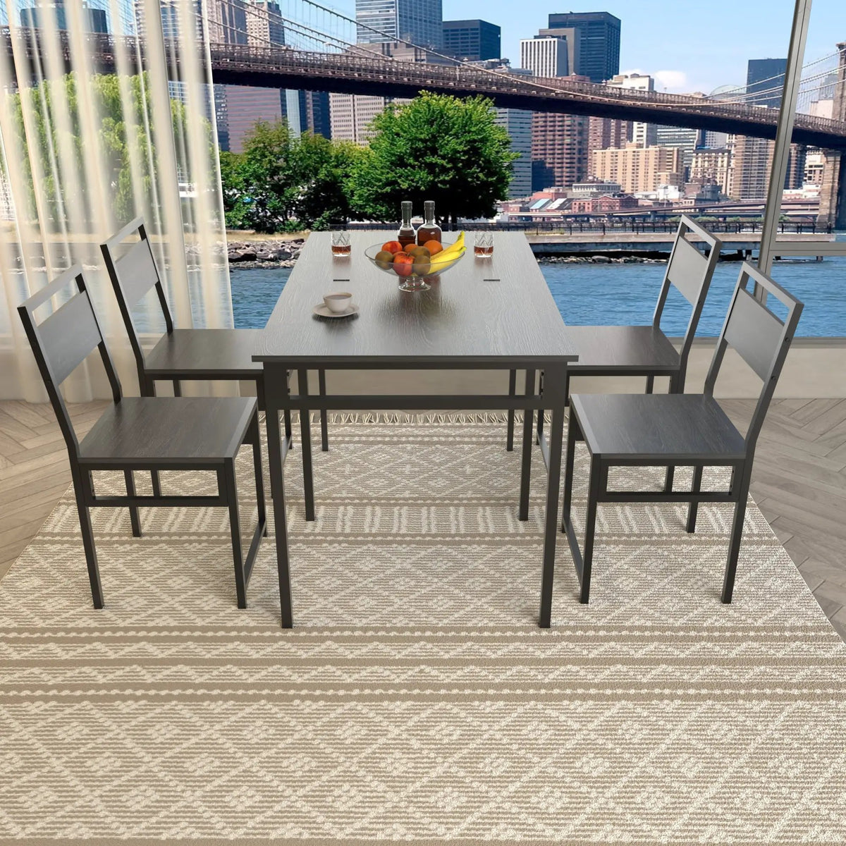 Extendable Dining Table Set with 4 Chairs by HouseOfZazla