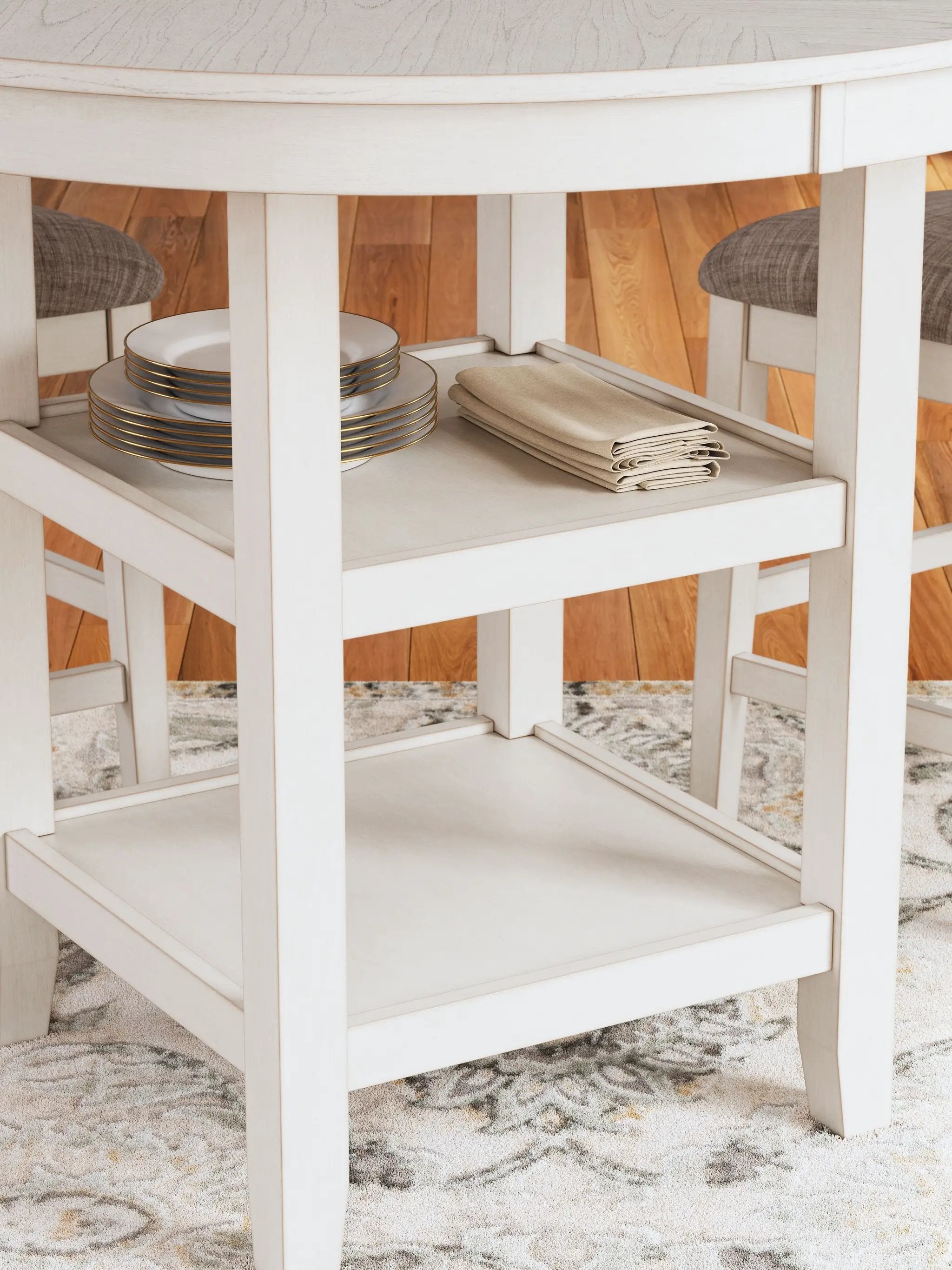 Erinberg - Dining Room Counter Table Set (Set of 5) - Antique White by Unique Piece Furniture