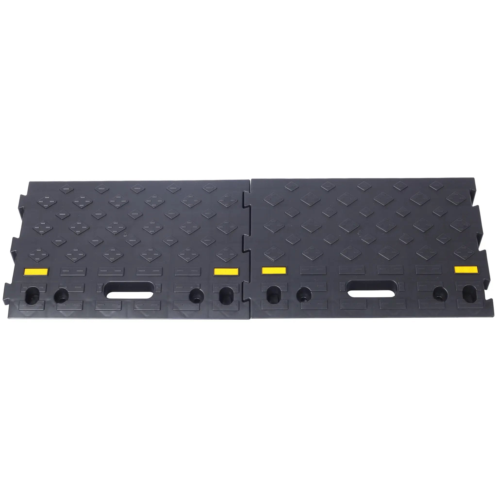 Heavy Duty Plastic 4" High Portable Automotive Curb Ramp For Cars & Wheelchairs Interlocking Design - Black by HouseOfZazla